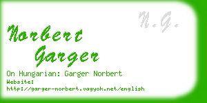 norbert garger business card